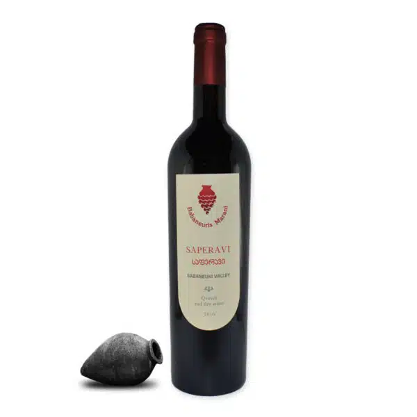 Babaneuris Marani Saperavi is a powerful Georgian qvevri wine with dark fruit and earthy notes. Decanting recommended for optimum expression.