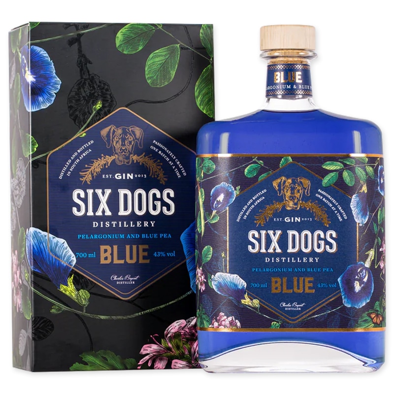 Geniet van Six Dogs Blue Gin