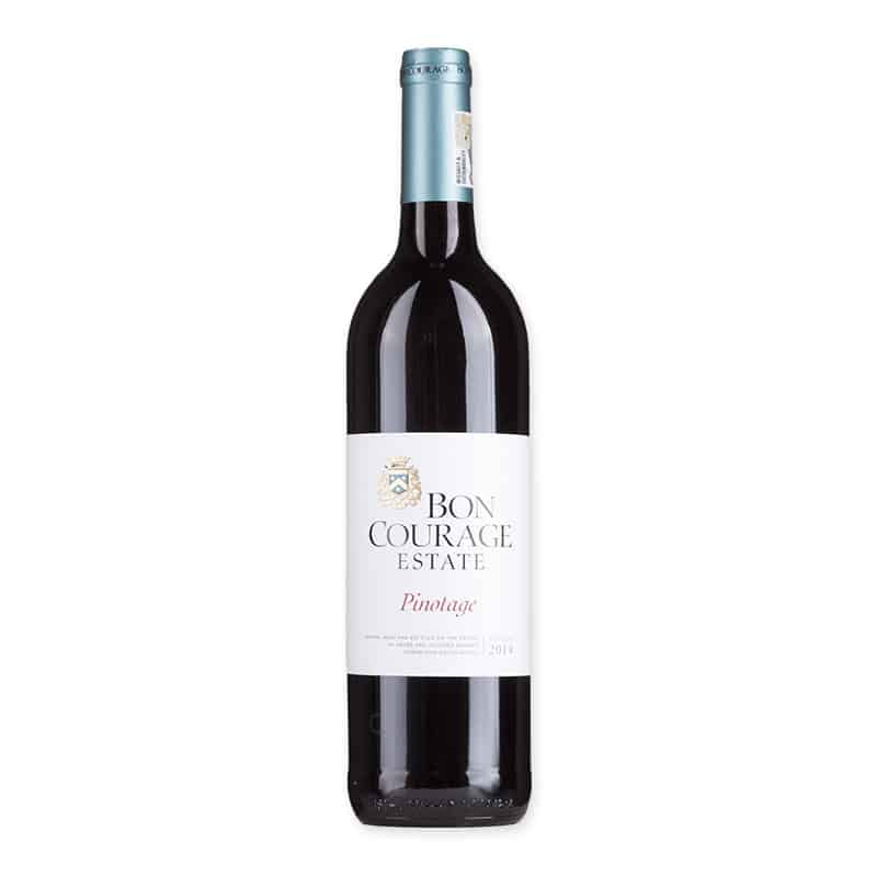 Proef eens deze Bon Courage Pinotage 2016 een droge rode wijn uit Zuid-Afrika bij Wijnhuis-Mana.nl ✓ Service ✓ Kwaliteit ✓ Snelle levering