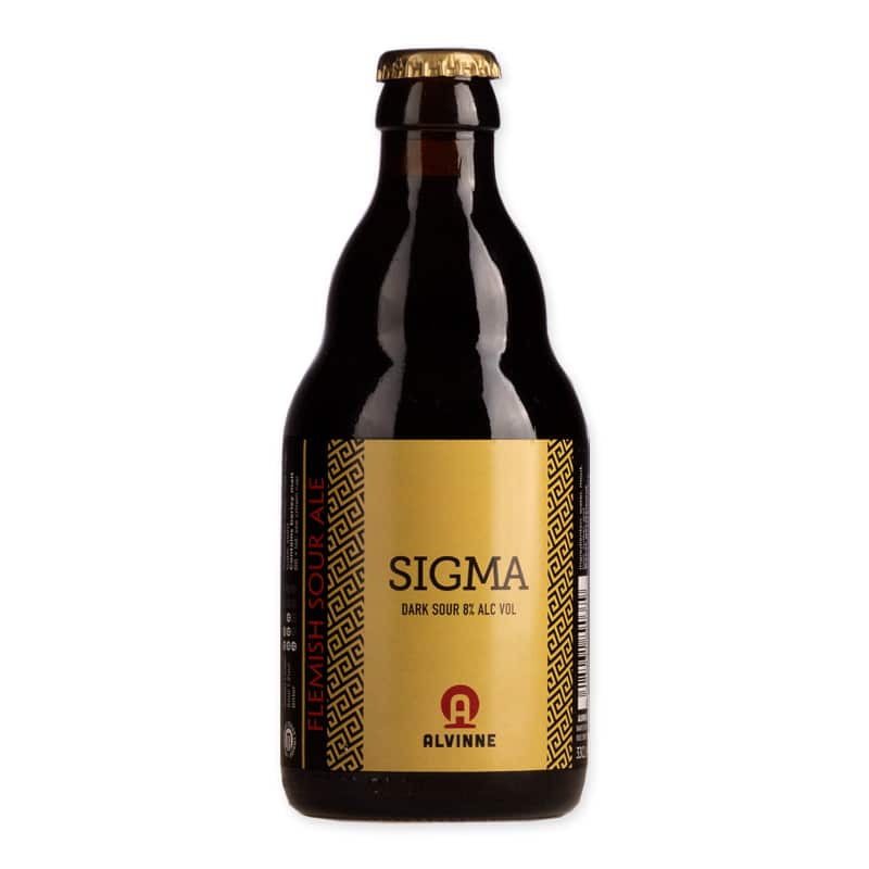 Alvinne Sigma is a dark sour beer (8%) with a sweet-sour balance. Complex, powerful, and fermented with Morpheus yeast.