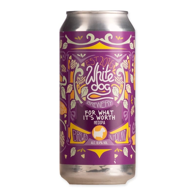For What It’s Worth is an 8.4% NE DIPA from White Dog, triple dry-hopped with Citra, Cryo & Spectrum. Tropical, juicy, and powerful.