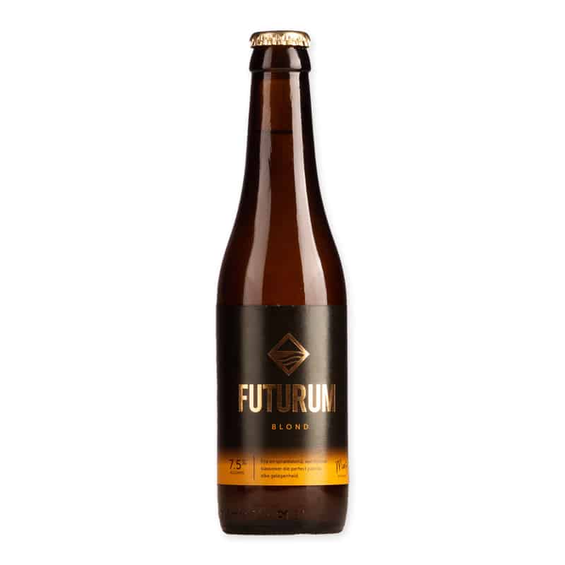 De Toekomst/Futurum Blond is a characterful blonde beer of 7.5%, with Styrian Golding hops and spicy yeast notes.
