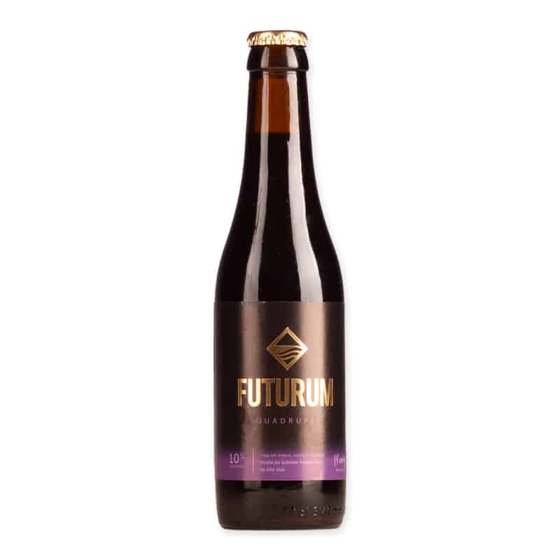 Futurum Quadrupel by De Toekomst is full-bodied and powerful with notes of caramel, chocolate, and dark fruit. Layered, smooth, and intense.